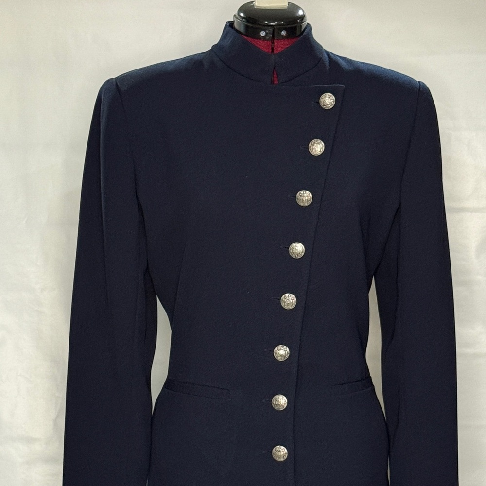 Cynthia Howie for Maggie Boutique Navy Blue Women's Maxi Dreswith Silver Buttons